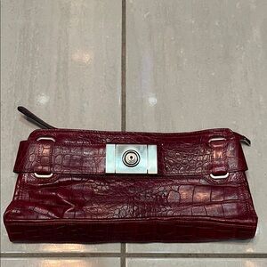 Elegant Red -Embossed Clutch